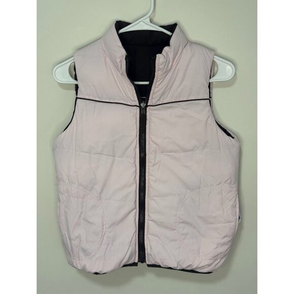 Girls Reversable Puffer Vest, Pink and Brown Size Medium - Picture 4 of 8